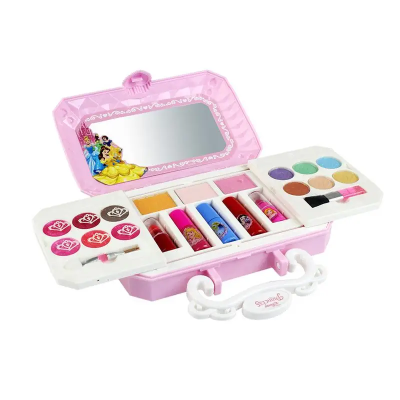 23pcs Disney Princess Pretend Play Beauty Fashion Toy Frozen Children's Cosmetics Set Play House Kids Makeup Box Girls Toys Toy