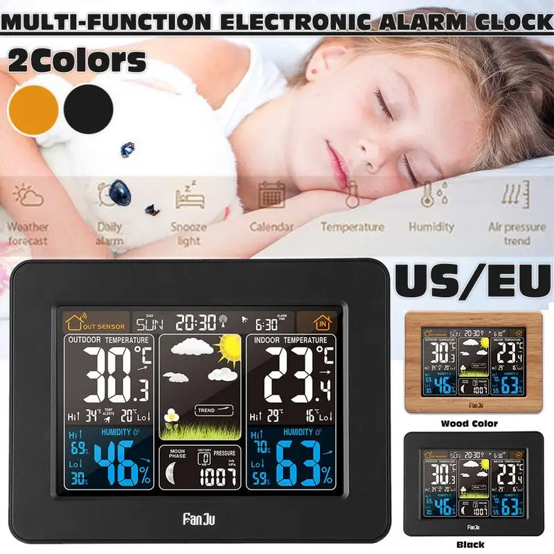 

Weather Station Color LCD Display Forecast Alert Weather Forecast Digital Clock Temperature Humidity Sensor Barometer Forecast