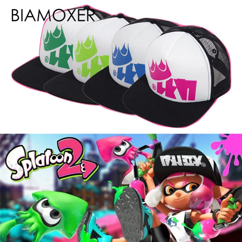 Splatoon 2 spplatfest King мужские и женские регулируемые кепки с сеткой бейсбольная кепка