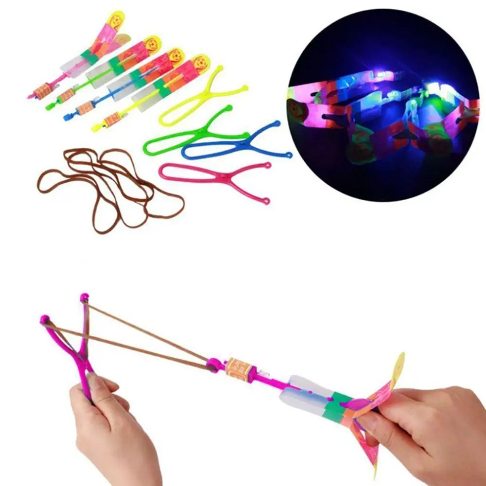 

10X Flying Toy Amazing LED Light Flash Copter Arrow Rocket Helicopter Rotating Party Fun Gift