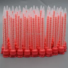 50 pcs Ponta do Aplicador de Adesivo Epóxi Mistura Bico Misturador Estático a Proporção de Mistura de 10:1 Rodada Bocal De Mistura Estática para 10:1 Calafetagem arma