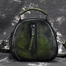 Женская сумка-мессенджер из натуральной кожи с ручкой сверху, сумка для отдыха, винтажная сумка из натуральной воловьей кожи, сумка через плечо