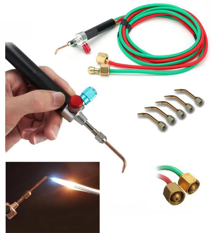

Jewelry Mini Gas Little Torch Welding Soldering Gun kit With 5 tips For Disposable Map Gas And Oxygen Cylinders