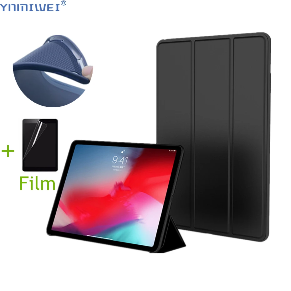 

Smart Cover For ipad 2018 case Soft Back Shell Stand Holder PU Leather cases For iPad Pro 11" 2018 magnet case +Protector