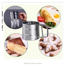 Нержавеющая сталь механические глазурь для выпечки шейкер для сахара просеиватель Сетка Мука ручной инструмент выпечки торта