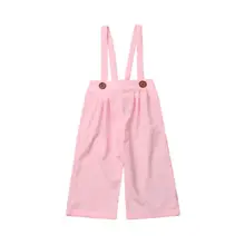 Детские шифоновые штаны на лямках для маленьких девочек; комбинезоны; однотонные хлопковые повседневные брюки; одежда для маленьких девочек; От 6 месяцев до 5 лет