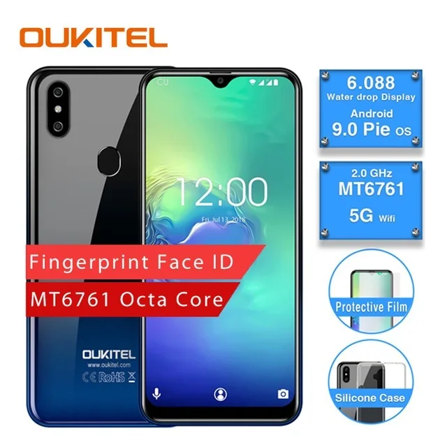 OUKITEL C15 Pro 2.4G/5G WiFi 4G LTE Smartphone Android 9.0 MT6761 Fingerprint Face ID Water Drop Screen 2GB 16GB Mobile Phone OUKITEL C15 Pro 2.4G/5G WiFi 4G LTE Smartphone Android 9.0 MT6761 Fingerprint Face ID Water Drop Screen 2GB 16GB Mobile Phone