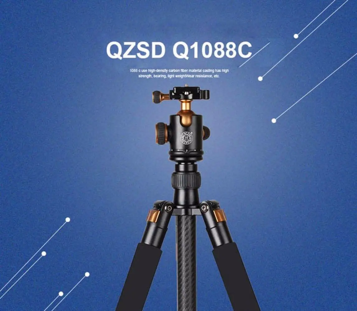 Новый QZSD Q1088C Professional углерода волокно DSLR камера штатив монопод + шаровой