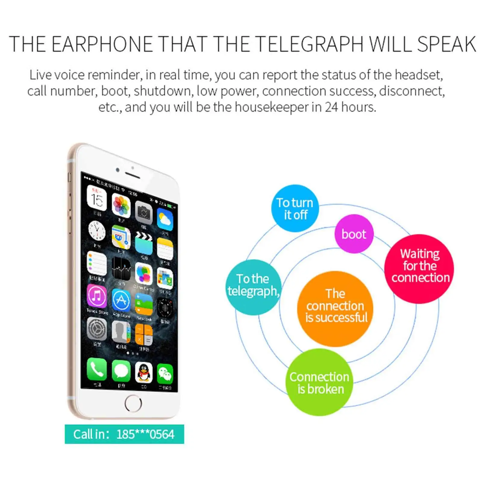 Wireless Headphone Bluetooth Earphone Mini Clip Headset Noise Cancelling for Samsung Galaxy S9 S8 J7 J5 iPhone XR XS X Motorola