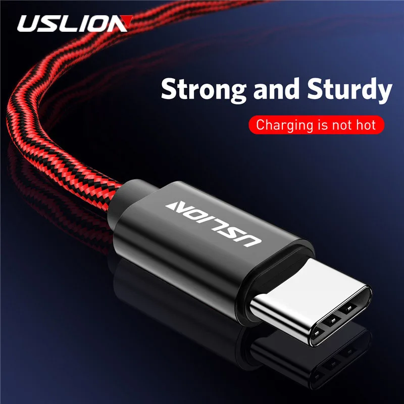 

USLION USB Type C Fast Charging usb Cable Type-c Data Cord Phone Charger For Samsung S9 S8 Note 9 8 Xiaomi pocophone F1