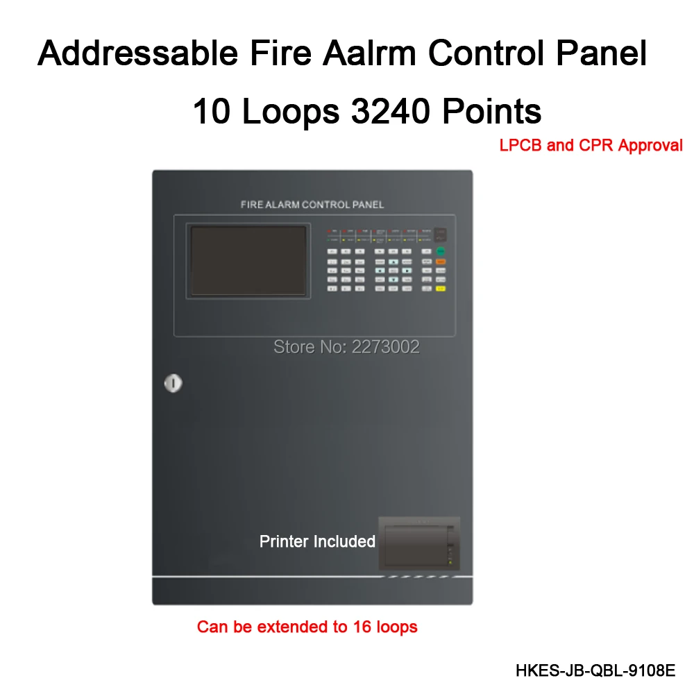 10 петель пожарной сигнализации управление панель адресуемых с принтером поддержка 3240 точек адресуемых детекторы дыма эхолот I/O Модуль