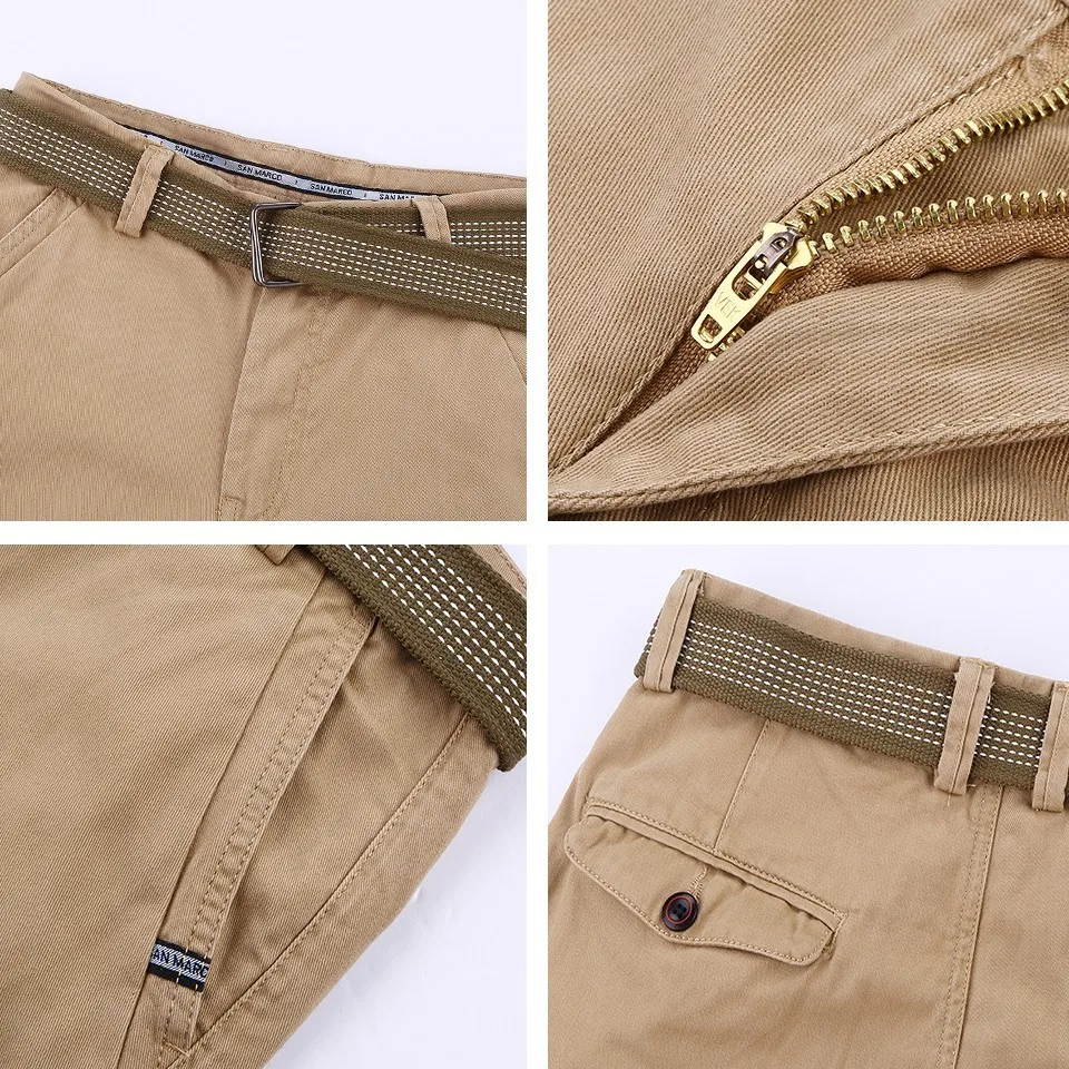 HTLB мужские летние новые повседневные свободные Саржевые карманы Карго короткие штаны мужские однотонные с поясом посыльного карго шорты мужские брюки