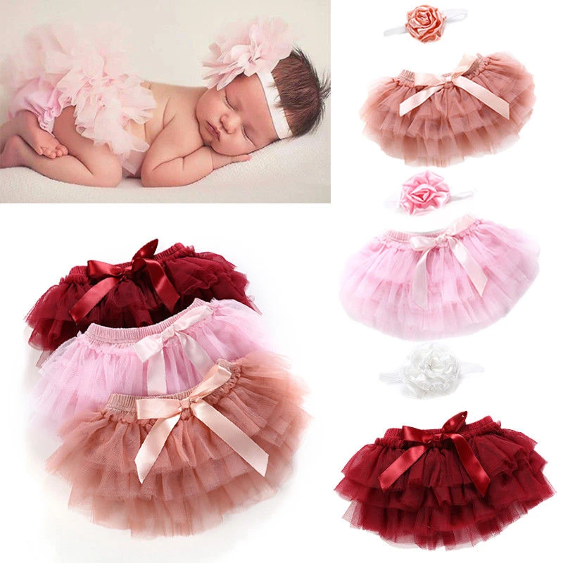 Многослойный балетный костюм для новорожденных девочек, штаны, трусики, юбка-пачка, реквизит для фотосессии, милое бальное платье из 2 предметов