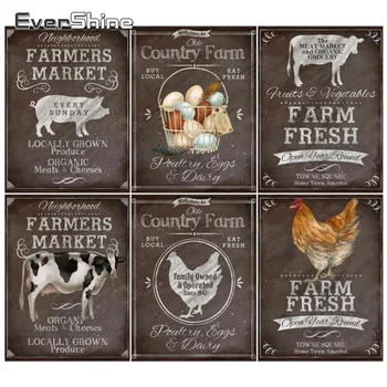 

Evershine Diamond Painting Farm Country Full Square Diamond Embroidery Cartoon Cross Stitch Mosaic Handicraft Home Decoration