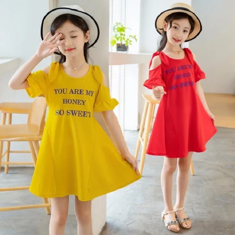 Платье из чистого хлопка для девочек детская одежда летняя новые модные детские