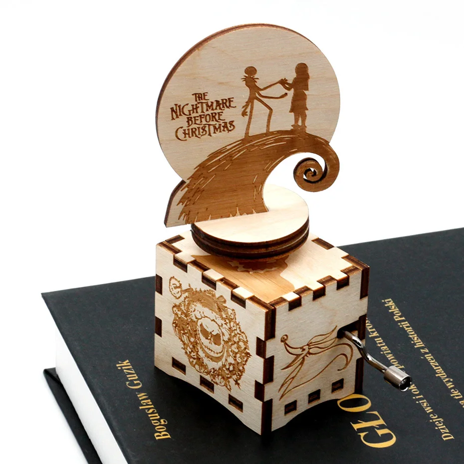 

Hand Cranked Halloween Theme Song Music Box Retro Nostalgia Hand Rotation Christmas Gift Birthday Gift