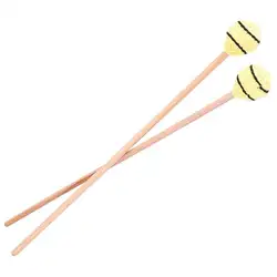 1 пара Mallets Marimba, ударные Mallets с головкой из пряжи и гладкой деревянной ручкой для профессионалов