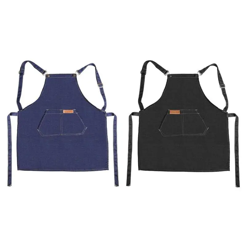

Barista Fashion Painting Denim Apron Western Restaurant Bar Overalls Denim Apron