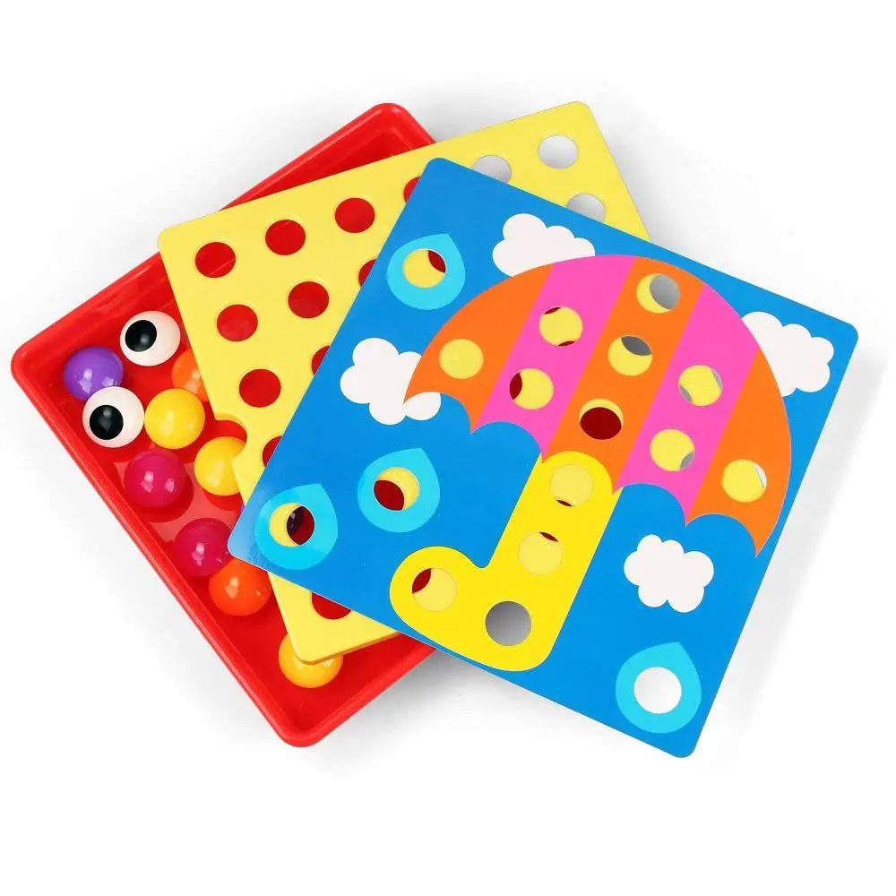 Online LCLL Taste Kunst Farbe Passenden Mosaik Pegboard Puzzles Frühen Lernen Pädagogisches Spielzeug Für Jungen und Mädchen