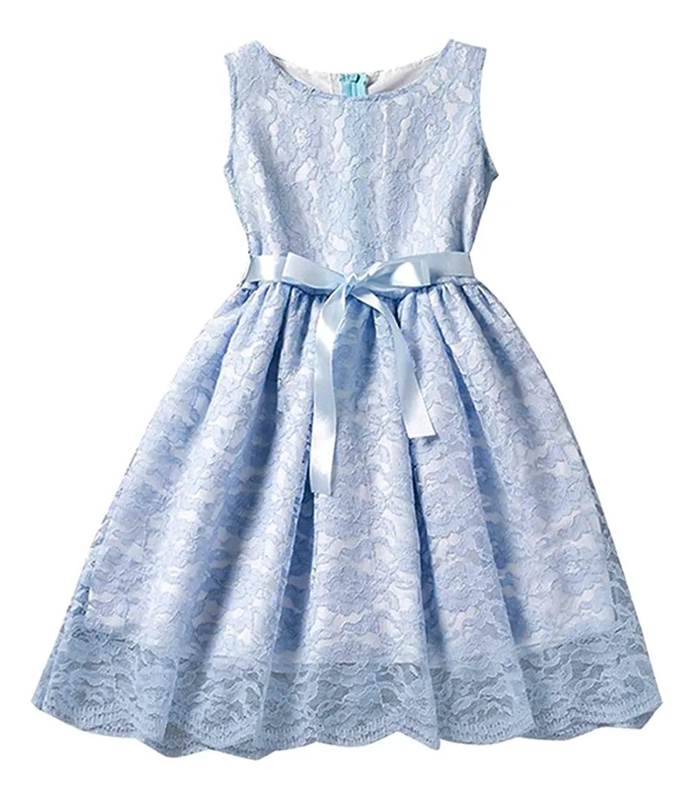 Детская одежда; платья без рукавов для маленьких девочек; качественные Ажурные кружевные вечерние платья принцессы; пляжные платья