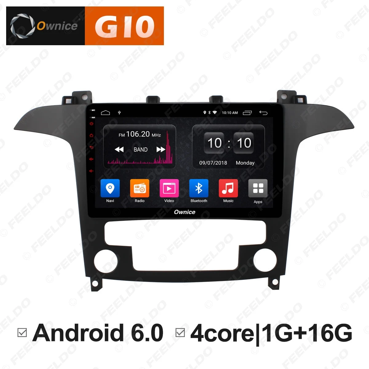 

FEELDO 9" Android 8.1 4-Core/DDR3 2G/16G/Support 4G Dongle Car Media Player With GPS/FM/AM RDS Radio For S-Max 2007 2008 (AT)