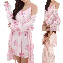 Женская домашняя одежда с длинными рукавами и цветочным принтом для отдыха, пижамы, комплекты одежды