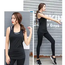 Женская Professional спортивный жилет Йога Бег Фитнес свободные быстросохнущие дышащий со словами на спине