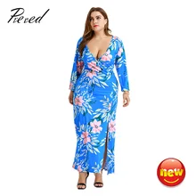 Prered New 2018 Long sleeve V-neck Chiffon Dress women's Plus Size XXXL Print Floral Women Summer Spring Dresses Free Shipping Prered New 2018 Long sleeve V-neck Chiffon Dress women's Plus Size XXXL Print Floral Women Summer Spring Dresses Free Shipping