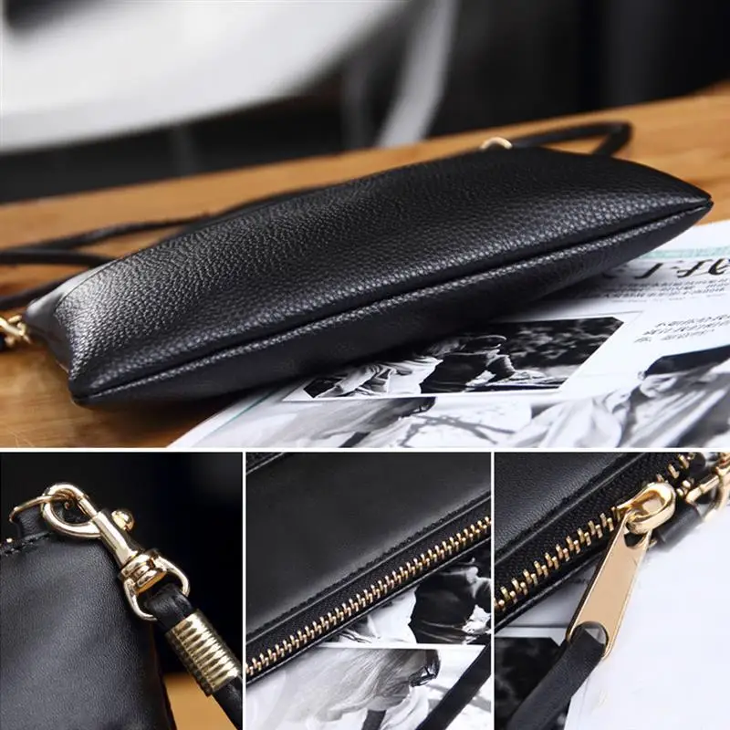 Simple Black Female Crossbody Bags Casual PU Leather Clutch Bag For Girls Messenger Bag Cheap Women's Clutch Bag