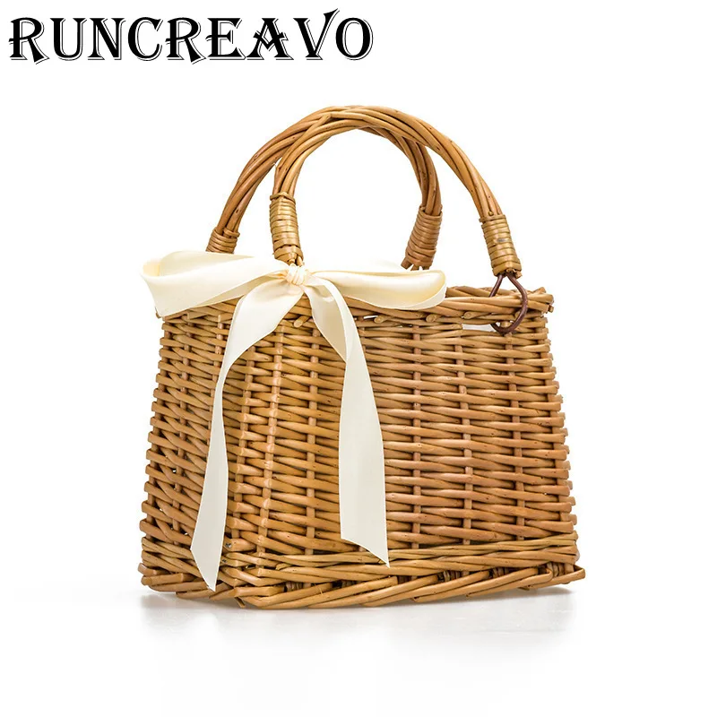 

Summer ribbon tote Bags For Women 2018 Luxury Handbags Women Bags Designer Famous Brand Ladies Rattan Beach Bag Wicker Straw Bag