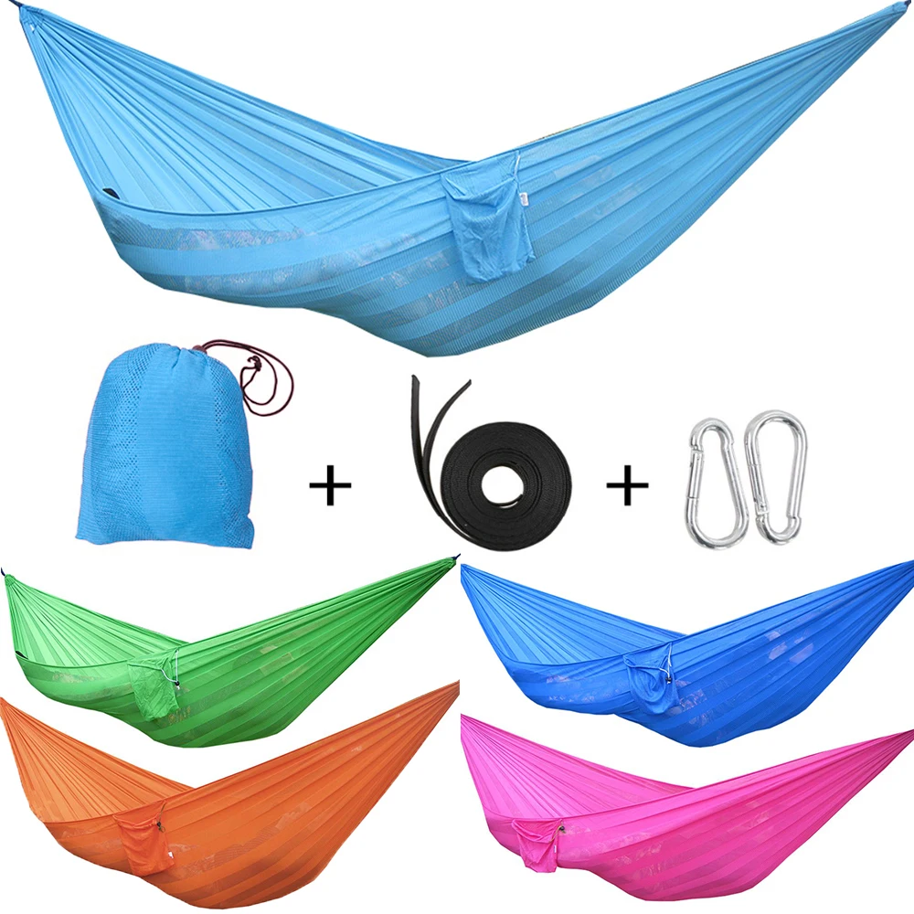 

Portable Camping Hammock Bearing Capacity Breathable Ice Silk Small Mesh Nylon Fabric Hammock for Outdoor Indoor Activities P20