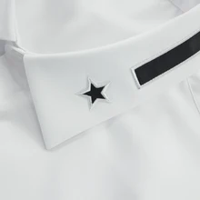 Модная тесьма машина Вышивка пятиконечная звезда Вышивка мужской тонкий длинный рукав рубашка певица костюмы