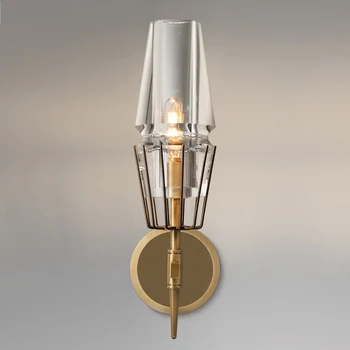 

Wedding led gold crystal wall light fixtures led Wandlamp Post Modern large led Wall sconce Guest Room shopcase indoor Wall lamp