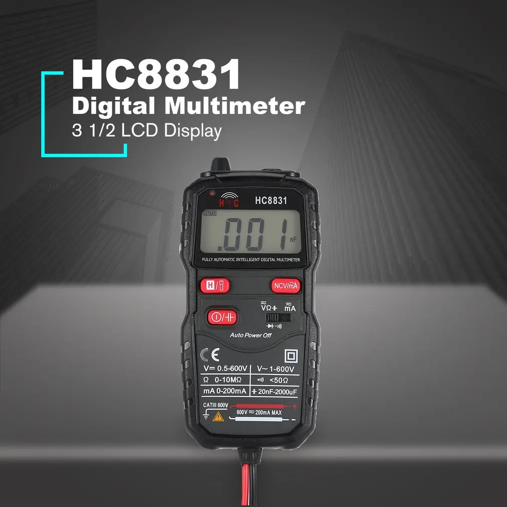 HC8831 3 1/2 ЖК цифровой мультиметр Мини DC/AC напряжение измеритель тока ручной диодный