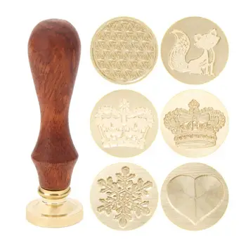 

Antique Wood Handle Metal Sealing Wax Stamp for Wedding Invitation Sealing Decorative Stamp Craft Wax Seal Stamps