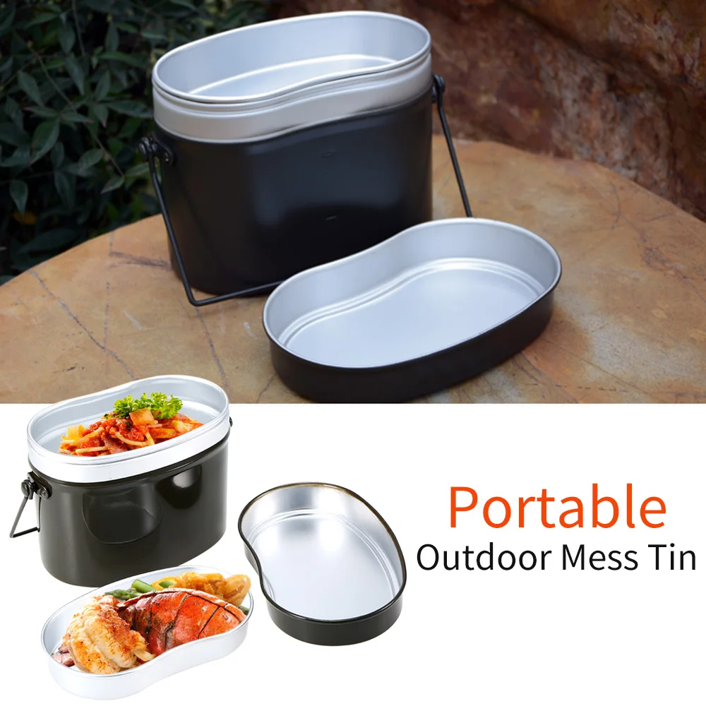 

Outdoor Mess Tin Set Military Lunch Box Hiking Camping Climbing Lunch Case Outdoor Pot Bowl Tableware Outdoor Caming Lunch Box