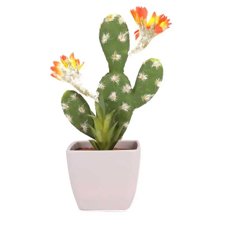 

AUGKUN Artificial Green Plants 3-Ear Cactus Succulent Simulation Bonsai DIY Innovative Simulation Miniascape without Pot