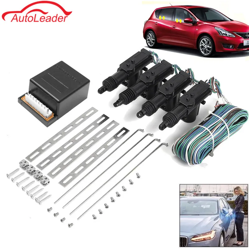 

Universal Car Auto Remote 4 Door Bracket Keyless Entry System 360 Degree Rotation Central Locking Alarm Security Kit