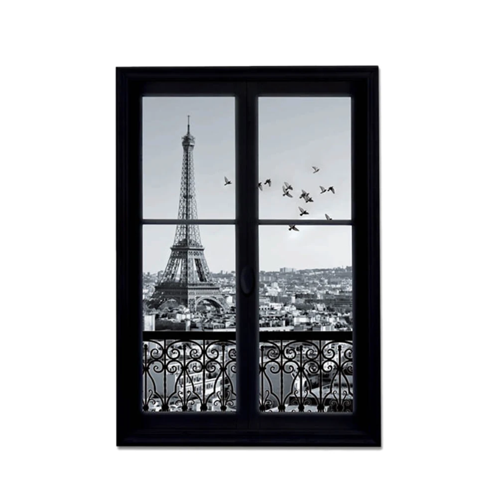 

1Pc Wall Decals Paris City Removable 3D Window Eiffel Tower Wall Stickers Art Decor Vinyl Decals for Mural Child Room Kids