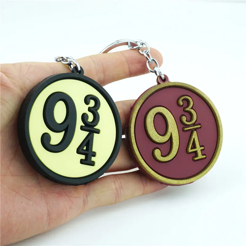 

Harri Potter 9 3/4 Set Keychain Keyring Silicone Pendants Key holder Key Ring Cosplay Bag Accessories Gift