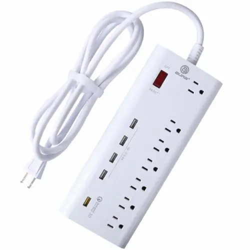 

7 Outlets Smart Surge Energy Saving Power Strip QC 3.0 USB Port Charger Station