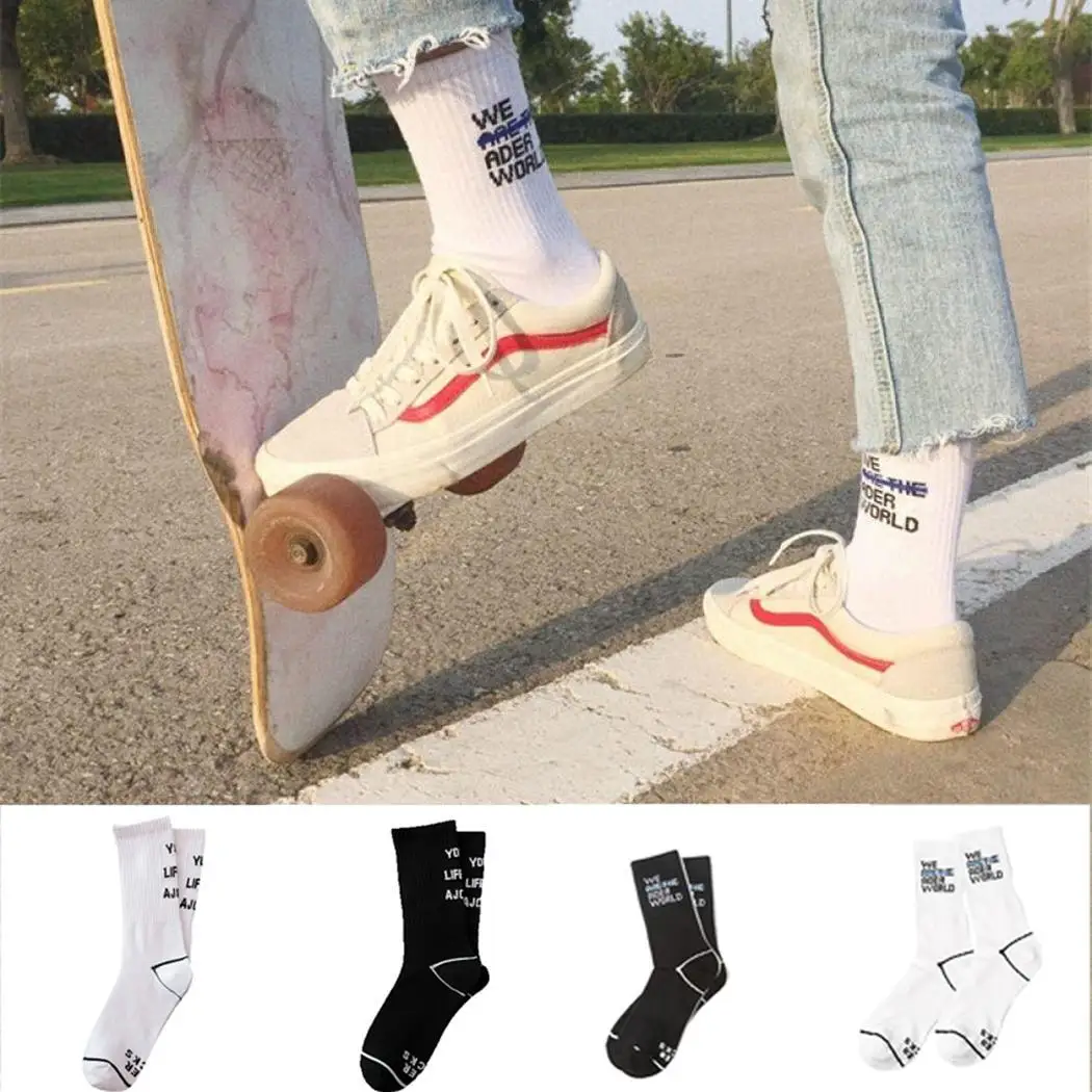 10 носков с надписью YOUR Socks модные белые принтом WE Personality 4 длинные черные носки 5 см