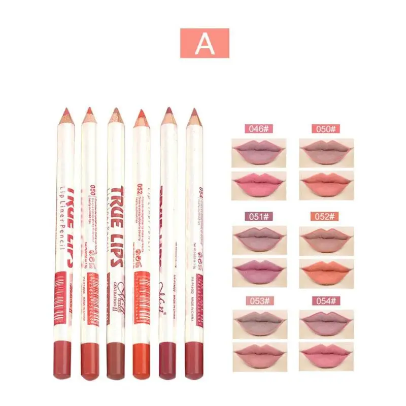 

6 Colors Lip Liner Crayon A Levre Makeup Lip Pencil Long Lasting Labial Lipstick Pen Perfilador De Labios Makeup Tools