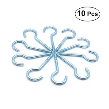 

10 Pack Zinc Plated Metal Screw-In Ceiling Hooks Cup Hooks Question Mark Shape Hooks Key Jewelry Display Hangers for Home Office