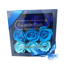 Синий градиент Валентина творческий мыло день рождения Ванна красный фиолетовый розовый Роза Красный цветок тела свадебный подарок