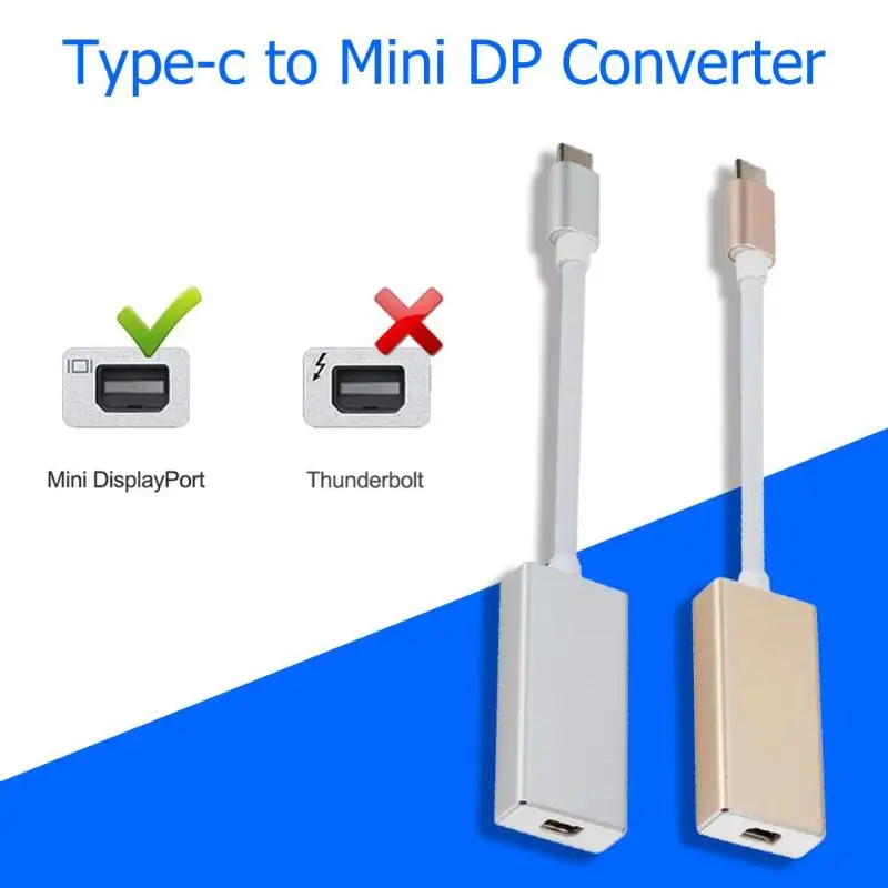 

Digital Cable Type C to Mini DisplayPort Adapter Converters USB 3.1 Type C to Mini DP Thunderbolt For MacBook Pro 2016/2017
