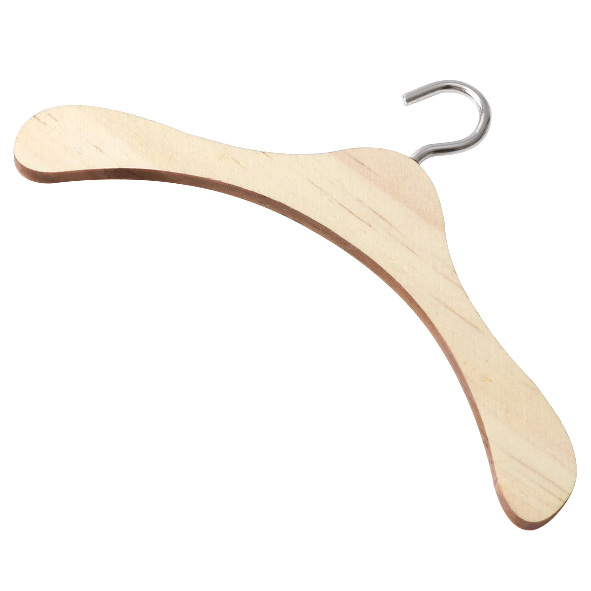 10pcs 12CM Wooden Non-Slip Space Saving Mini Laundry Hook Clothes Hangers Drying Rack for Dolls Shirts Dresses Sweaters