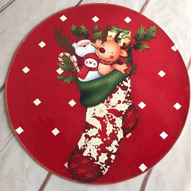 Christmas Gifts Socks Patterns Round Carpets Rugs Cartoon For Living