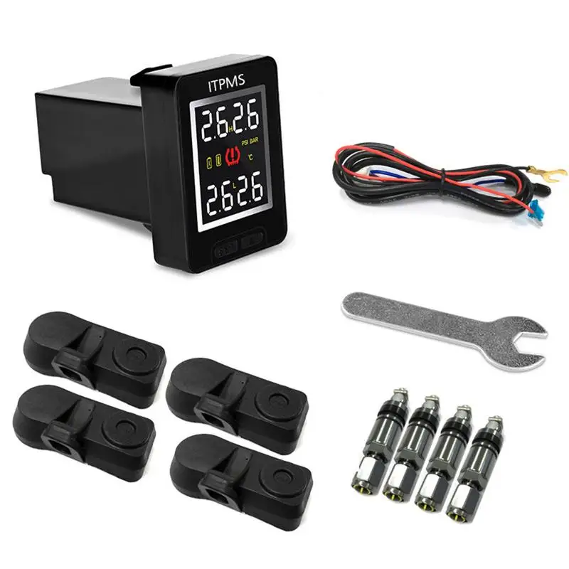 Автомобильный TPMS беспроводной Авто 4 внутренних противоугонных датчика lcd