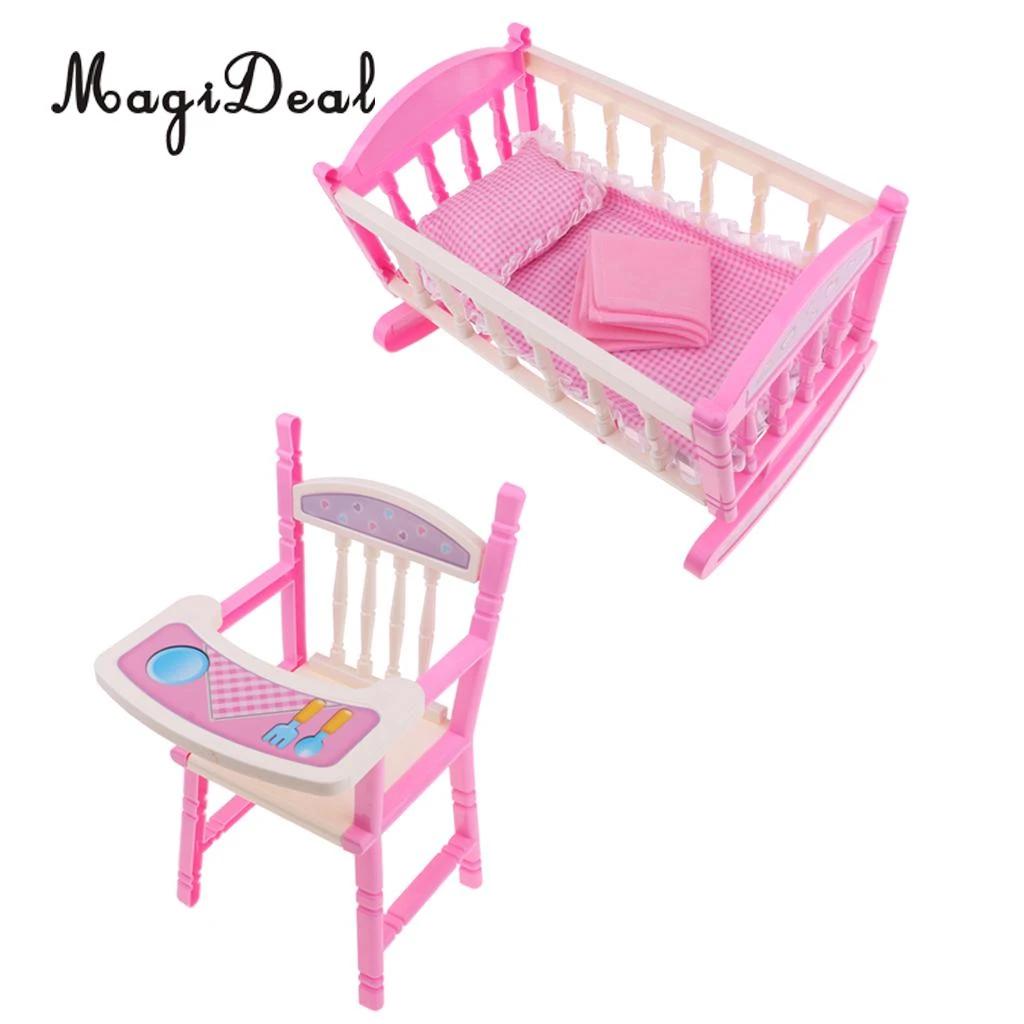 baby doll bed and highchair set